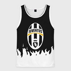 Мужская майка без рукавов Ювентус белый огонь текстура