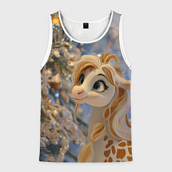 Мужская майка без рукавов Новогодняя лошадка в крапинку