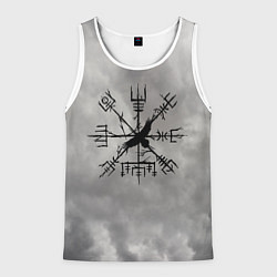 Мужская майка без рукавов Мистический ворон в руническом компасе вегвизир
