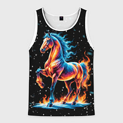 Майка-безрукавка мужская Лошадь на снегу, цвет: 3D-белый