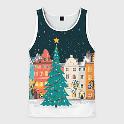 Мужская майка без рукавов Новогодняя ночь в городе
