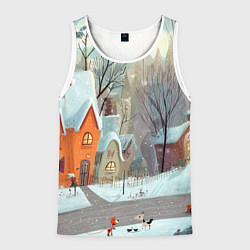 Мужская майка без рукавов Милый новогодний дворик