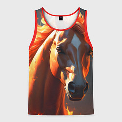 Майка-безрукавка мужская Загадочная огненная лошадь, цвет: 3D-красный