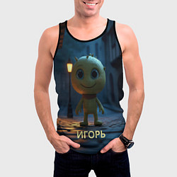 Майка-безрукавка мужская Мем игорь, цвет: 3D-черный — фото 2