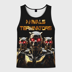 Майка-безрукавка мужская Животные терминаторы, цвет: 3D-черный