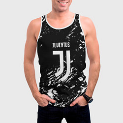Майка-безрукавка мужская Juventus белые штрихи красок, цвет: 3D-белый — фото 2
