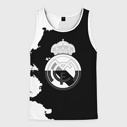 Мужская майка без рукавов Реал Мадрид черно белые краски