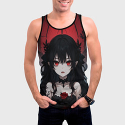 Майка-безрукавка мужская Девушка в стиле аниме в воде, цвет: 3D-черный — фото 2