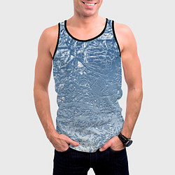 Майка-безрукавка мужская Налипший снег, цвет: 3D-черный — фото 2