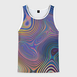 Майка-безрукавка мужская Абстрактная рябь, цвет: 3D-белый