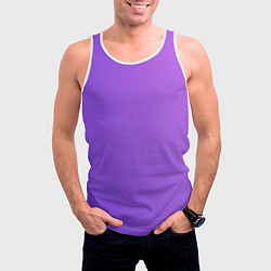Майка-безрукавка мужская The color is purple, цвет: 3D-белый — фото 2
