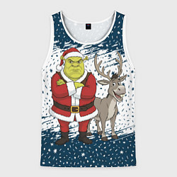 Мужская майка без рукавов Шрек и Осел - новый год