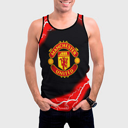 Майка-безрукавка мужская Манчестер Юнайтед шторм молнии, цвет: 3D-черный — фото 2