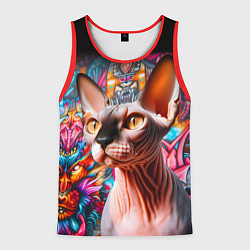 Мужская майка без рукавов Sphynx on a graffiti background