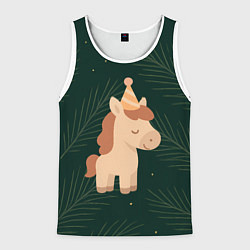 Мужская майка без рукавов Милая лошадка с колпаком