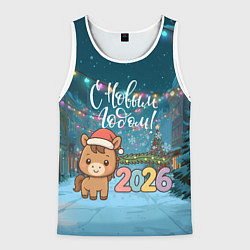 Мужская майка без рукавов Новогодняя лошадка 2026 год