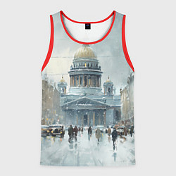 Мужская майка без рукавов Санкт-Петербург зимний пейзаж