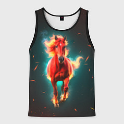 Мужская майка без рукавов Светящаяся огненная лошадь