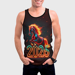 Майка-безрукавка мужская Светящаяся лошадь 2026, цвет: 3D-черный — фото 2