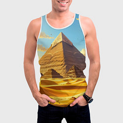Майка-безрукавка мужская Величие пирамид на закате, цвет: 3D-белый — фото 2