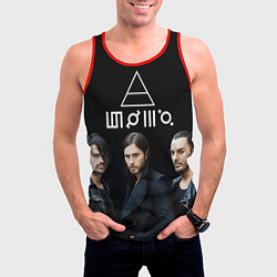 Майка-безрукавка мужская 30 seconds to mars, цвет: 3D-красный — фото 2