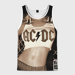 Майка-безрукавка мужская AC/DC Girl, цвет: 3D-белый
