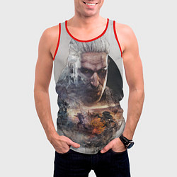 Майка-безрукавка мужская Ведьмак, цвет: 3D-красный — фото 2