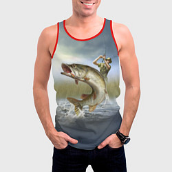 Майка-безрукавка мужская Дерзская щука, цвет: 3D-красный — фото 2
