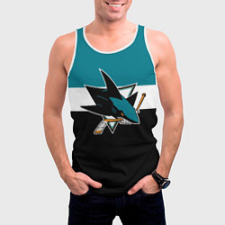 Майка-безрукавка мужская San Jose Sharks, цвет: 3D-белый — фото 2