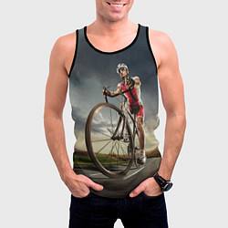 Майка-безрукавка мужская Велогонщик, цвет: 3D-черный — фото 2