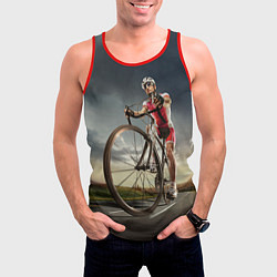 Майка-безрукавка мужская Велогонщик, цвет: 3D-красный — фото 2