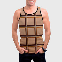 Майка-безрукавка мужская Шоколад, цвет: 3D-черный — фото 2