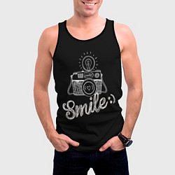 Майка-безрукавка мужская Smile, цвет: 3D-черный — фото 2