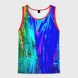 Майка-безрукавка мужская Разводы красок, цвет: 3D-красный