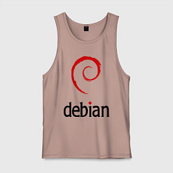 Майка мужская хлопок Debian, цвет: пыльно-розовый