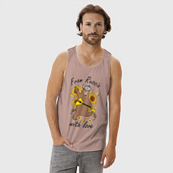Майка мужская хлопок From Russia with love, цвет: пыльно-розовый — фото 2