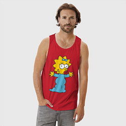 Майка мужская хлопок Maggie Simpson, цвет: красный — фото 2