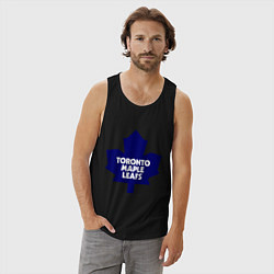 Майка мужская хлопок Toronto Maple Leafs, цвет: черный — фото 2