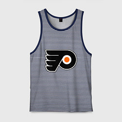 Майка мужская хлопок Philadelphia Flyers, цвет: синяя тельняшка