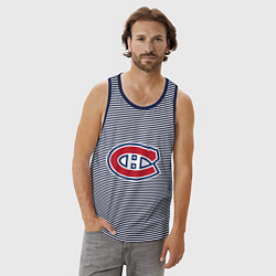 Майка мужская хлопок Montreal Canadiens, цвет: синяя тельняшка — фото 2