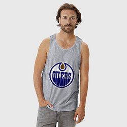 Майка мужская хлопок Edmonton Oilers, цвет: меланж — фото 2