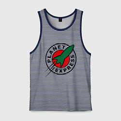 Майка мужская хлопок Planet Express, цвет: синяя тельняшка