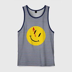 Майка мужская хлопок Cмайл с кровью, цвет: синяя тельняшка