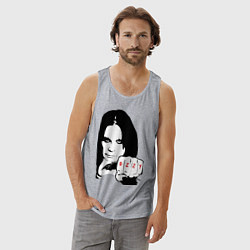 Майка мужская хлопок Ozzy Ozborn, цвет: меланж — фото 2