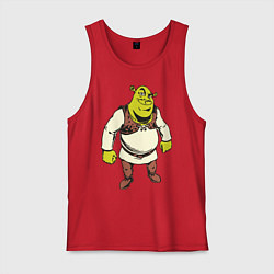 Майка мужская хлопок Shrek 3, цвет: красный