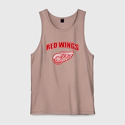 Майка мужская хлопок Detroit Red Wings, цвет: пыльно-розовый