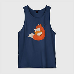 Майка мужская хлопок Лисички, цвет: тёмно-синий