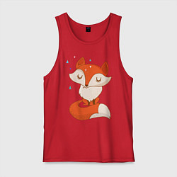 Майка мужская хлопок Лисичка, цвет: красный