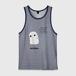 Майка мужская хлопок Ghost, цвет: синяя тельняшка