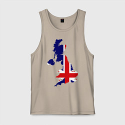 Майка мужская хлопок Великобритания (Great Britain), цвет: миндальный